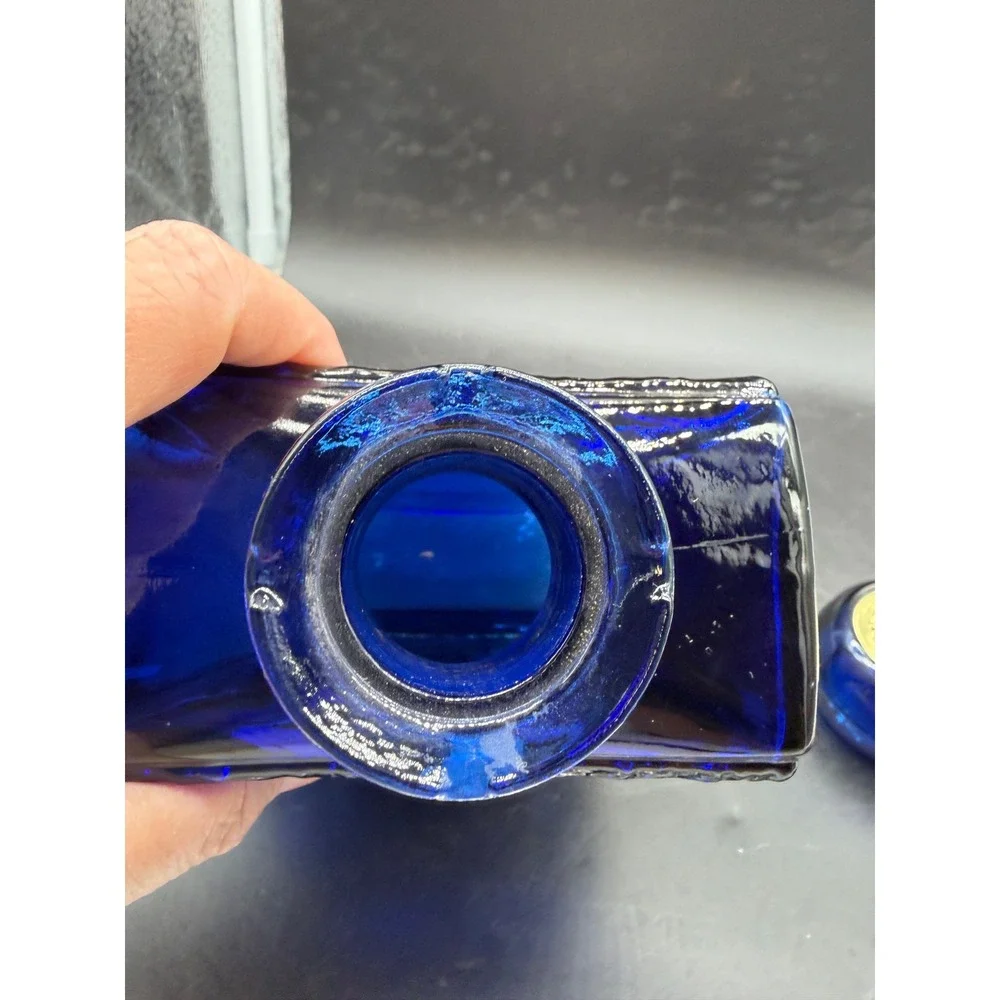 Vintage American Legion 50th Anniversary Cobalt Blue Glass Decanter J.W. Dant